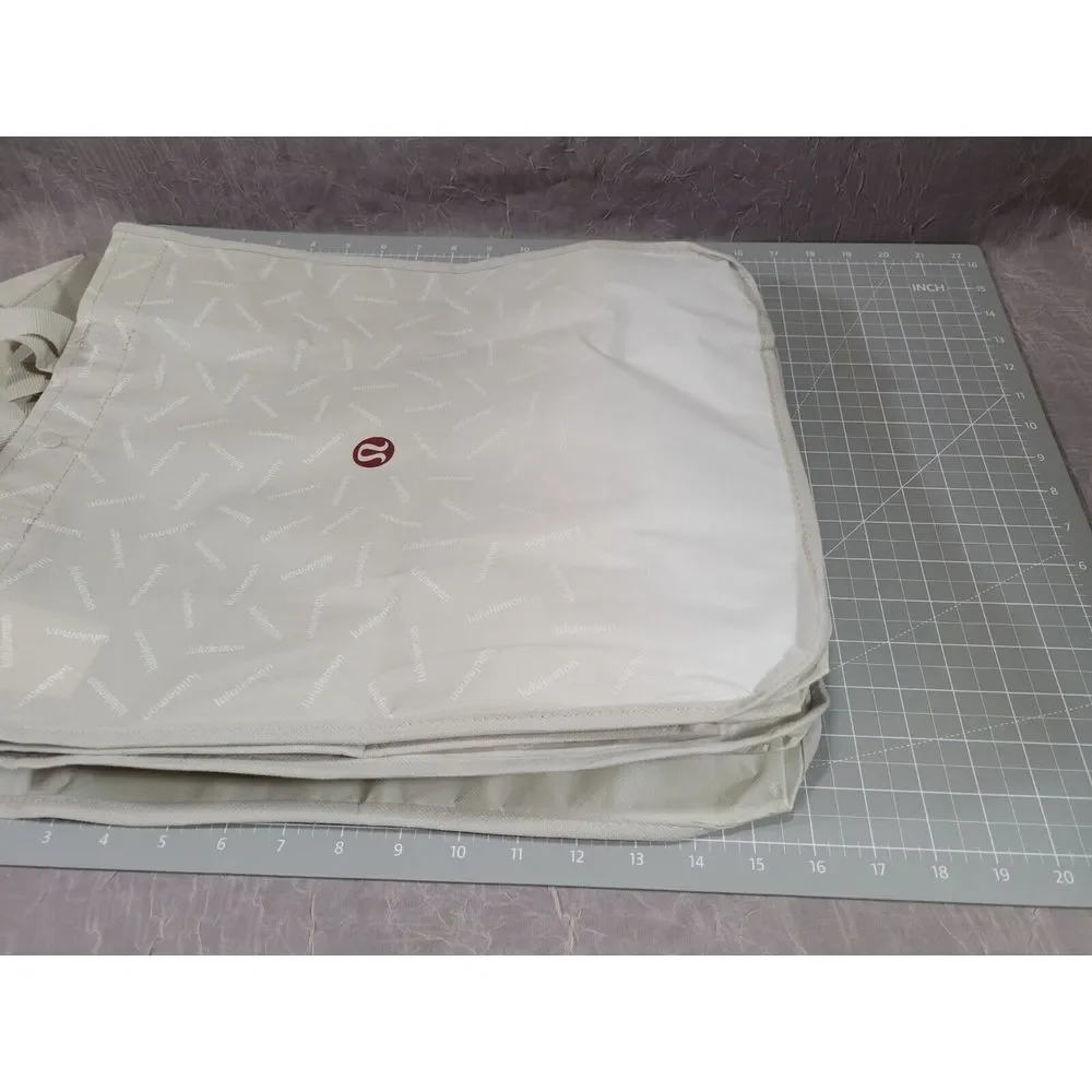 3 Lululemon Large Reusable‎ Shopping Tote Bag 2x Gray 1x Red